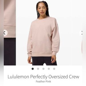 Lululemon perfectly oversize crew size 8 feather pink